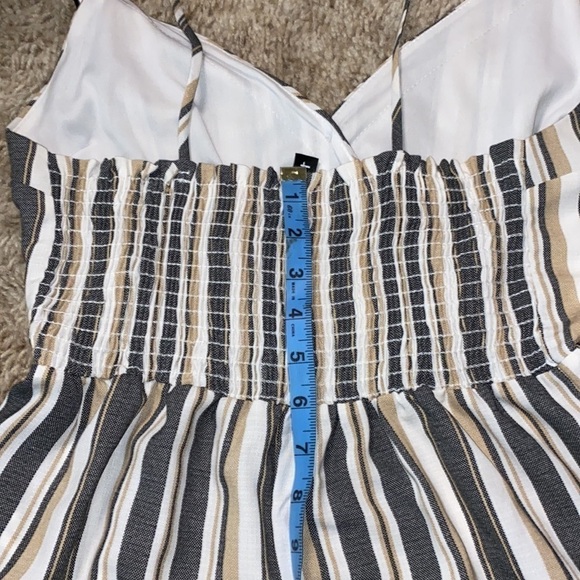 I Love It Striped  Cami Romper Women's Size Medium - Picture 9 of 11